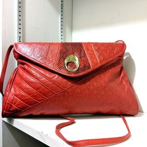 Gorgeous Red Leather NWT Vtg Fifth Ave Bag
